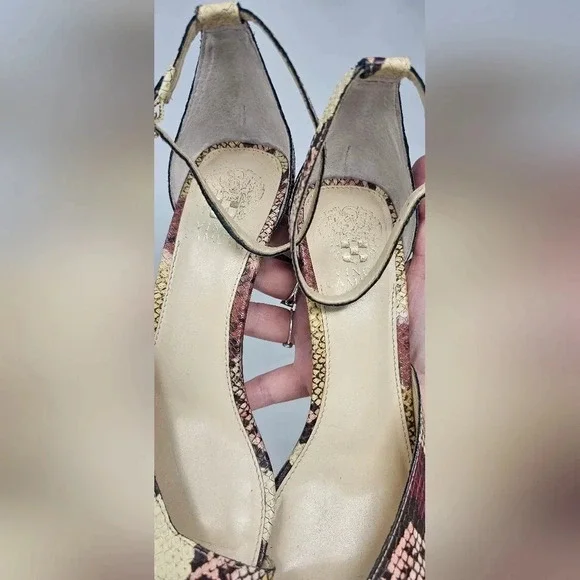 Vince Camuto Women's Madilin Platform Snake Print Leather Sandal Size 9 - Picture 4 of 15